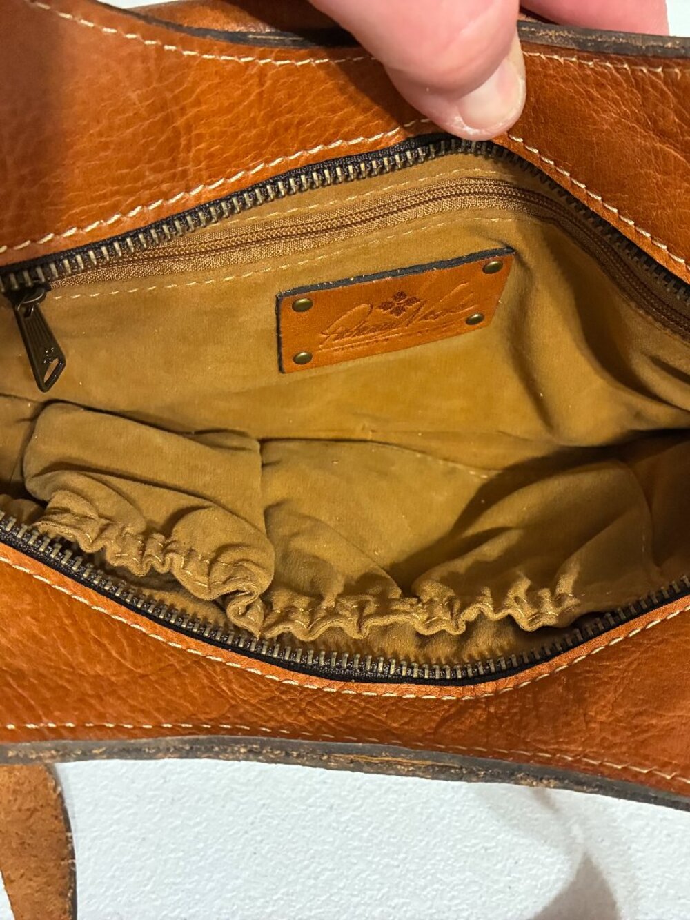 Patricia Nash Zurigo Italian Saddle Leather Hobo Shoulder Satchel Bag Purse Y2K - Picture 8 of 8